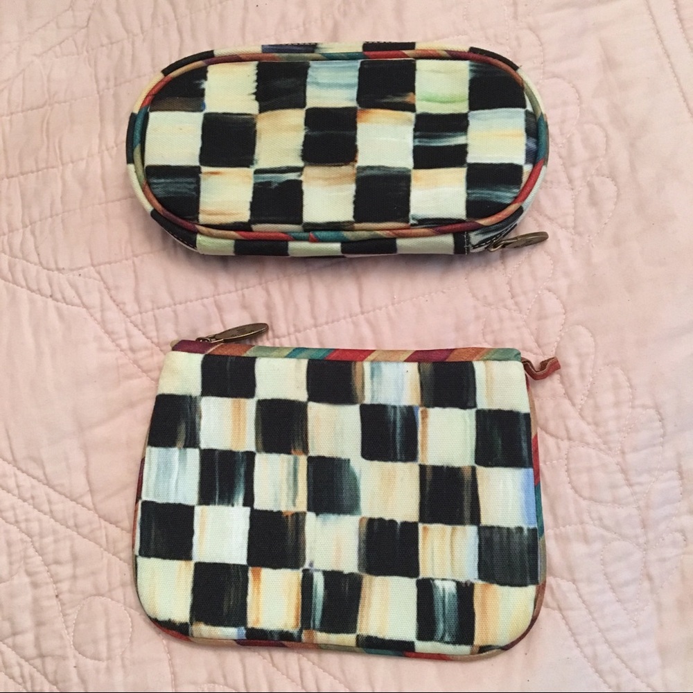 *sold Mackenzie Childs Makeup Case Courtly Check - Picture 2 of 5